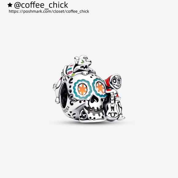 Pandora Disney Pixar Coco Miguel & Dante Skull Glow-in-the-dark Charm - Picture 1 of 4